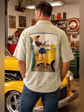 Tori Richard Car Parts Button Down Shirt